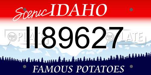 II89627 Idaho License Plate