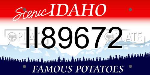 II89672 Idaho License Plate