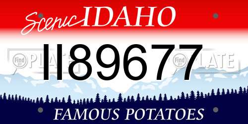 II89677 Idaho License Plate