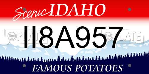 II8A957 Idaho License Plate