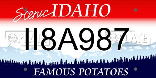 II8A987 Idaho License Plate