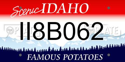II8B062 Idaho License Plate