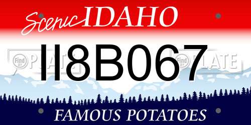 II8B067 Idaho License Plate