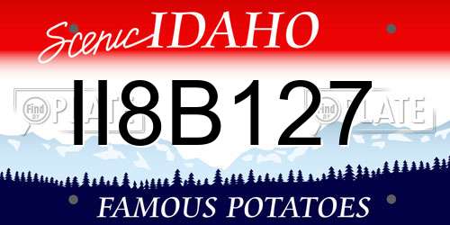 II8B127 Idaho License Plate