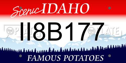 II8B177 Idaho License Plate