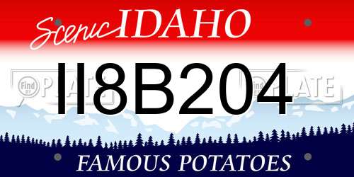 II8B204 Idaho License Plate