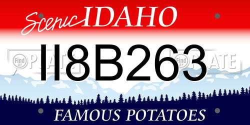 II8B263 Idaho License Plate