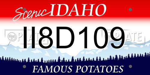 II8D109 Idaho License Plate