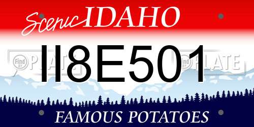 II8E501 Idaho License Plate