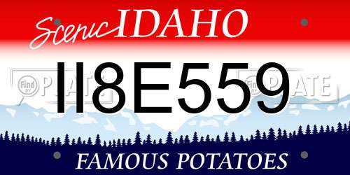 II8E559 Idaho License Plate