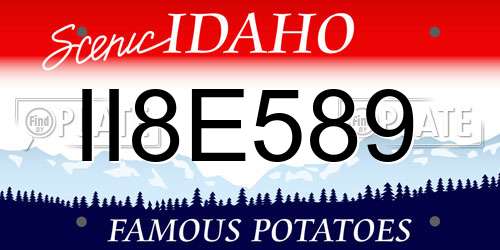 II8E589 Idaho License Plate