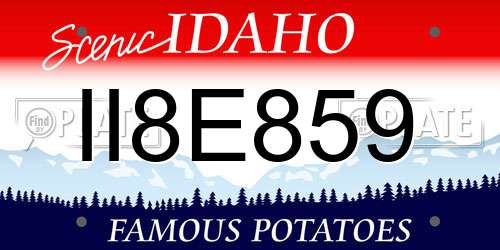 II8E859 Idaho License Plate