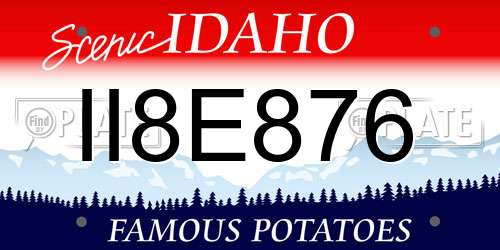 II8E876 Idaho License Plate