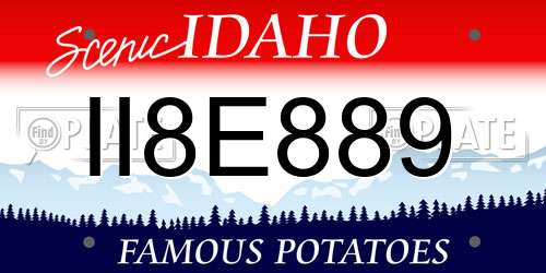 II8E889 Idaho License Plate