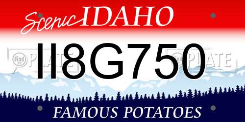 II8G750 Idaho License Plate