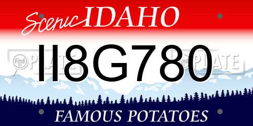 II8G780 Idaho License Plate