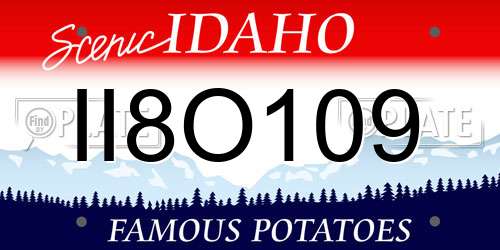 II8O109 Idaho License Plate