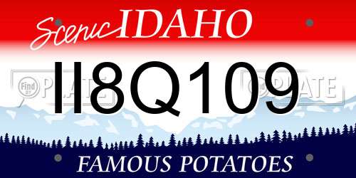 II8Q109 Idaho License Plate