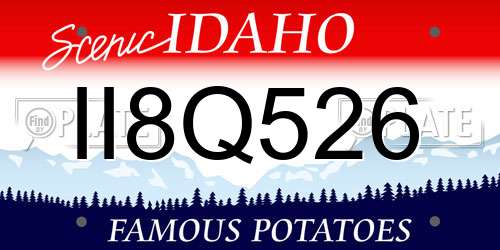 II8Q526 Idaho License Plate