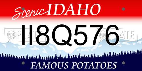 II8Q576 Idaho License Plate