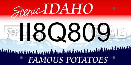 II8Q809 Idaho License Plate