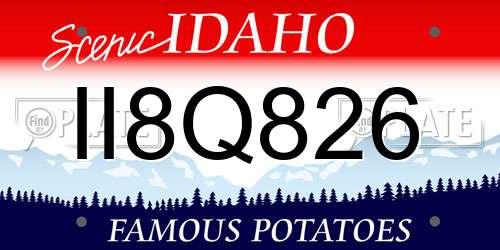 II8Q826 Idaho License Plate