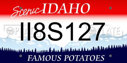 II8S127 Idaho License Plate