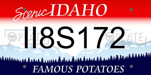 II8S172 Idaho License Plate