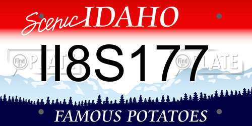 II8S177 Idaho License Plate