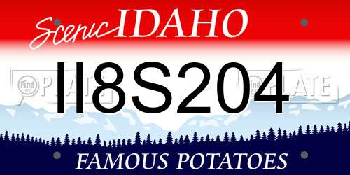 II8S204 Idaho License Plate