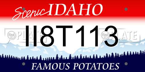 II8T113 Idaho License Plate