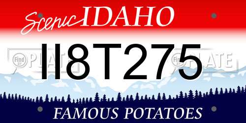 II8T275 Idaho License Plate