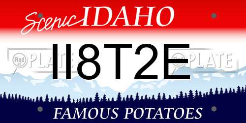II8T2E Idaho License Plate