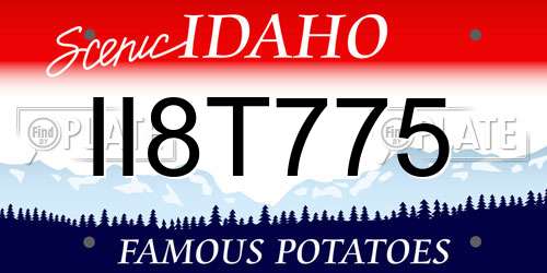 II8T775 Idaho License Plate