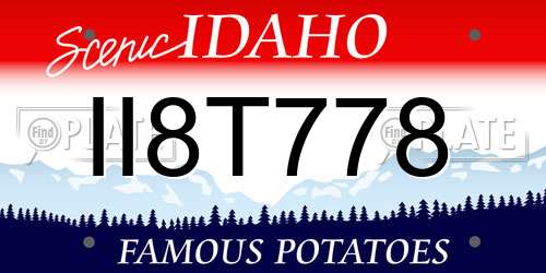 II8T778 Idaho License Plate
