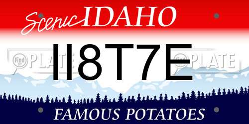 II8T7E Idaho License Plate