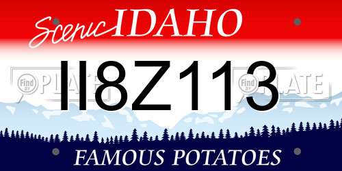 II8Z113 Idaho License Plate