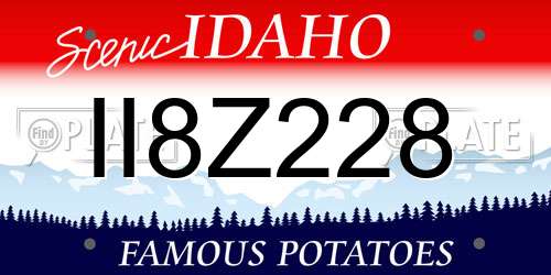 II8Z228 Idaho License Plate