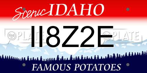 II8Z2E Idaho License Plate