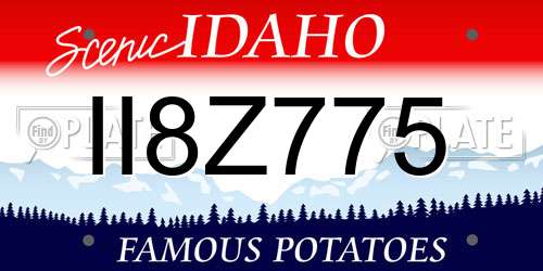 II8Z775 Idaho License Plate