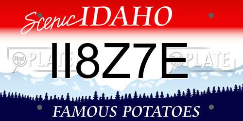 II8Z7E Idaho License Plate