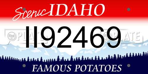 II92469 Idaho License Plate