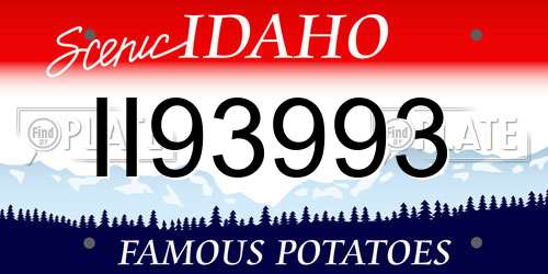 II93993 Idaho License Plate