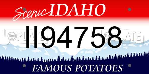II94758 Idaho License Plate