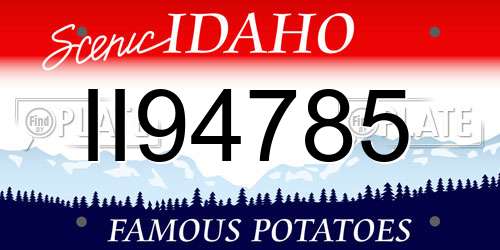 II94785 Idaho License Plate