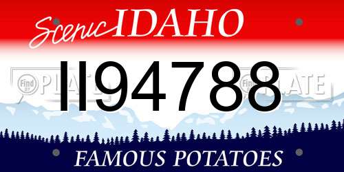 II94788 Idaho License Plate