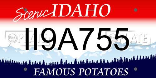 II9A755 Idaho License Plate