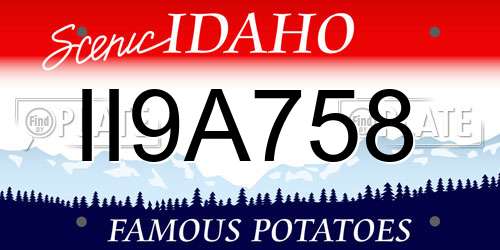 II9A758 Idaho License Plate