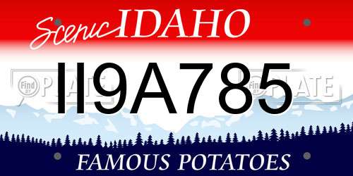 II9A785 Idaho License Plate