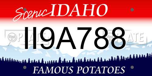 II9A788 Idaho License Plate